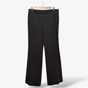 Ralph Lauren Black Label Trouser Black Dress Pant Size 10 Wool Straight Wide Leg